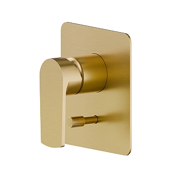 Фото Смеситель Newform Haka 72070E.59.097 для душа с переключателем на 2 потока, золото браш PVD