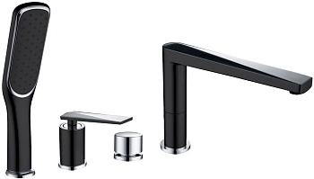 Фото Смеситель на борт ванны Boheme Venturo 370-B хром/черный