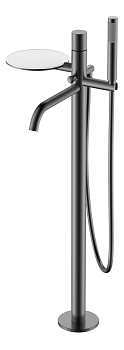 Фото Смеситель для ванны Boheme Stick 129-GM напольный, gun metall, графит матовый