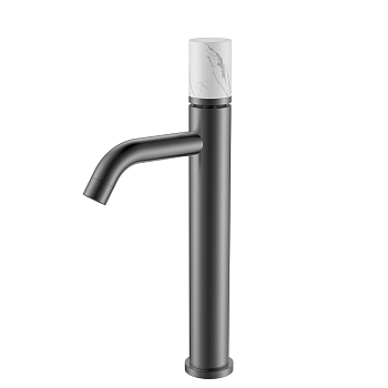 Фото Смеситель для раковины Boheme Stick 122-SGM-MR-W графит глянец