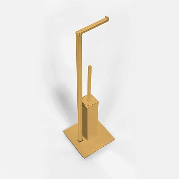 Фото Стойка Colombo MiniQ B5018.OM-RNE с держателем бумаги и ершиком H67,5 см, золото матовое