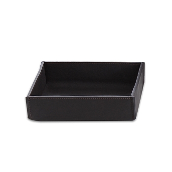 Фото Лоток Decor Walther Nappa 0938390 настольный 17х17х4,5 см, натуральная кожа цвет черно-коричневый