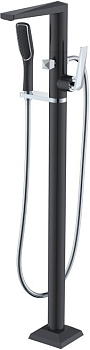 Фото Смеситель для ванны Boheme Venturo 379-B напольный черный/хром