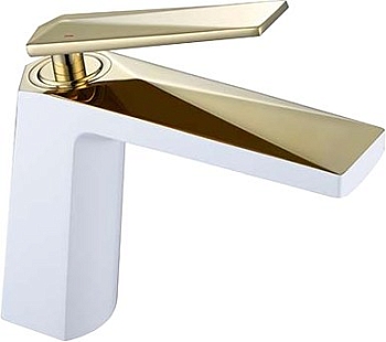 Фото Смеситель для раковины Boheme Venturo 381-W золото/белый