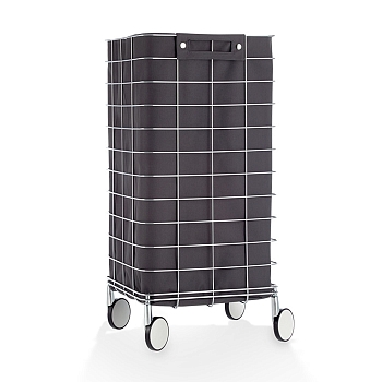 Фото Корзина для белья Decor Walther 0613794 напольная, 35x35x75 см антрацит/хром