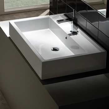 Фото Раковина Globo Classic SCQ811BI накладная 80 см, цвет белый