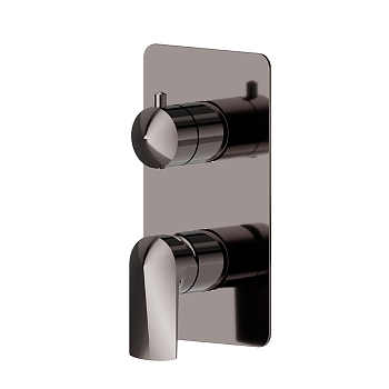 Фото Смеситель Newform Delta Zero 72274E.58.063 для душа с переключателем на 2 потока, оружейная сталь глянец PVD