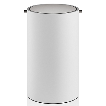 Фото Корзина Decor Walther Stone 0971155 для мусора напольная 18,5xh30 см, белый матовый/сталь матовая