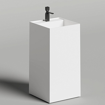 Фото Раковина Salini Armonia 130511TG слив в стену напольная 45 см, цвет белый глянцевый