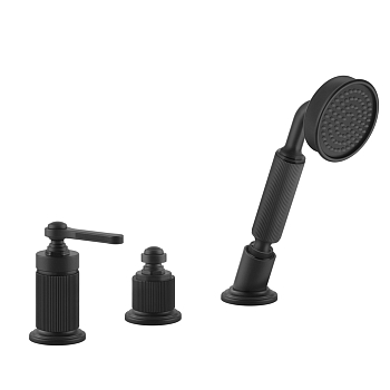 Фото Смеситель на борт ванны Gessi Venti20 65043#299 для наполнения через слив-перелив, black XL, черный матовый