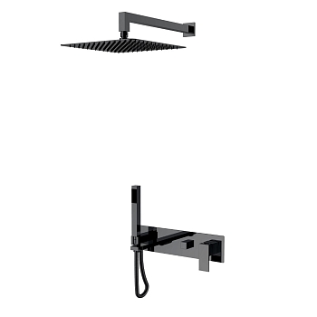 Фото Душевая система Boheme Qubic 474-SGM с изливом графит глянец