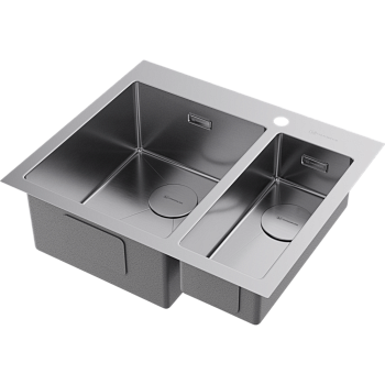 Фото Кухонная мойка Omoikiri Akisame 60-2-L-IN 4993775 нержавеющая сталь