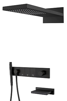 Фото Душевая система Boheme Zodiac 132-2-B черный матовый