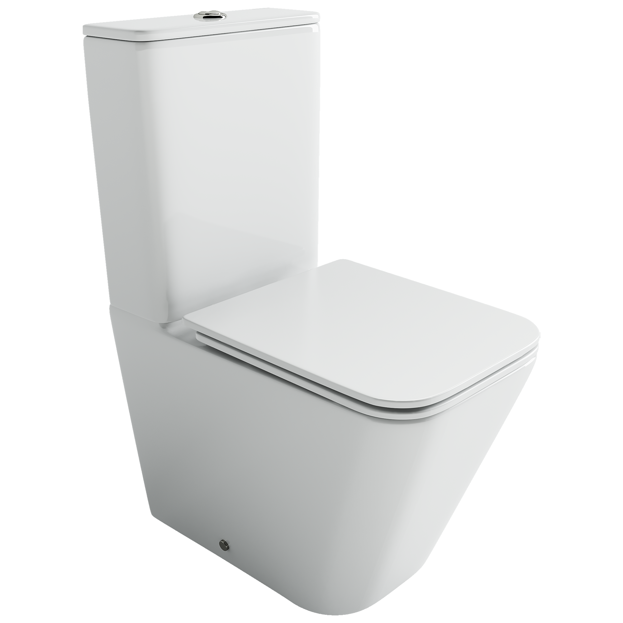 Фото Унитаз Ceramicanova Cubic CN1803T с сиденьем с бачком компакт, белый глянцевый