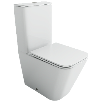Фото Унитаз Ceramicanova Cubic CN1803T с сиденьем с бачком компакт, белый глянцевый