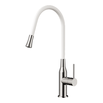 Фото Смеситель для кухни Omoikiri Yatomi-BN-WH 4994250 нержавеющая сталь / белый