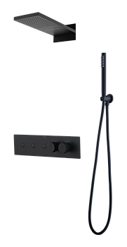 Фото Душевая система Boheme Fusion 131-B с термостатом черный матовый