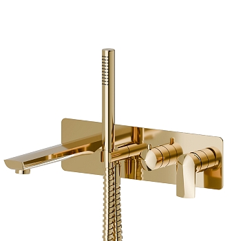 Фото Смеситель Newform Delta Zero 72272E.61.020 для ванны, золото глянец PVD