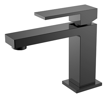 Фото Смеситель для раковины Boheme Qubic 471-SGM shine gun metal, графит глянец