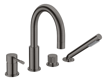 Фото Смеситель на борт ванны Boheme Uno 460-GM, gun metall, графит матовый