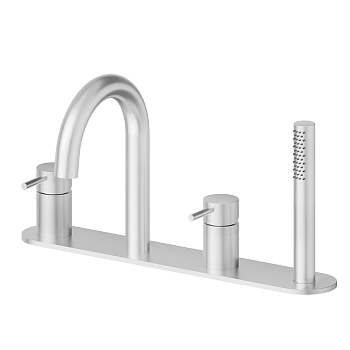 Фото Смеситель Newform X-Steel 316 69689XC.50.050 на борт ванны, нержавеющая сталь браш