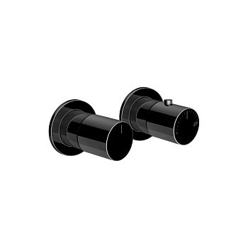 Фото Смеситель для душа Gessi Habito 70036#706 термостат с переключателем на 3 потока, черный хром глянец pvd