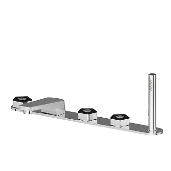 Фото Смеситель Newform ParkLE 69789C.05.093 на борт ванны, хром / черный матовый