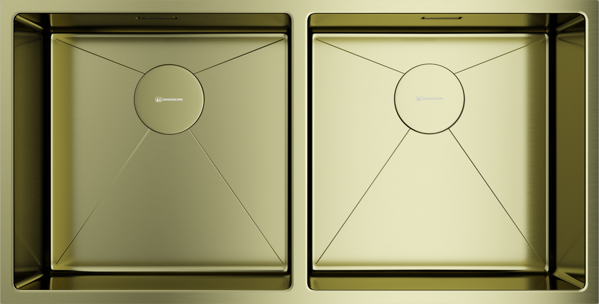 Фото Кухонная мойка Omoikiri Taki 86-2-U/IF-LG 4993792 светлое золото