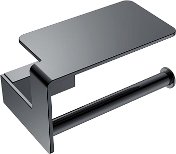 Фото Держатель туалетной бумаги Boheme Q 10941-SGM черный / темный хром / серый Shine Gun Metal