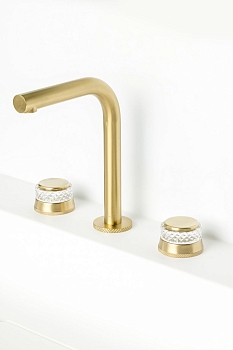 Фото Смеситель для раковины Boheme Aura 152-MG-A золото матовое