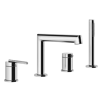 Фото Смеситель на борт ванны Gessi Ingranaggio 63537#031 с каскадным изливом, хром