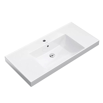 Фото Раковина Kerama Marazzi Cubo CU.wb.100 подвесная 101 см, цвет белый глянцевая