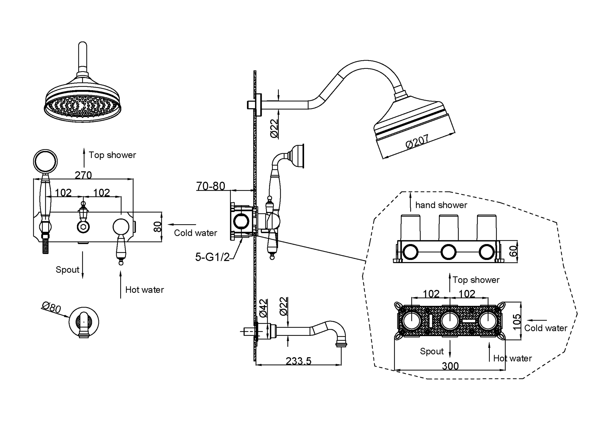 Фото Смеситель для ванны Boheme Medici 308-SW бронза