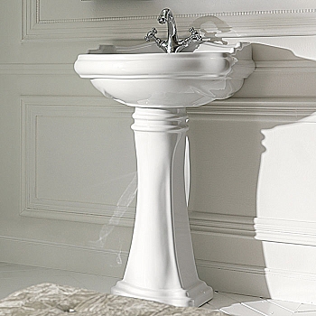 Фото Раковина Kerasan Retro 55 см с колонной, цвет белый