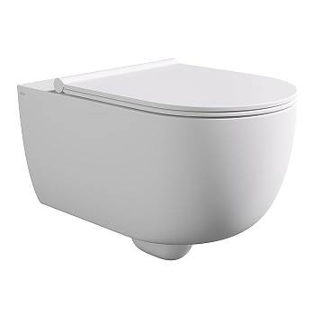 Фото Унитаз подвесной Alice Unica безободковый белый матовый