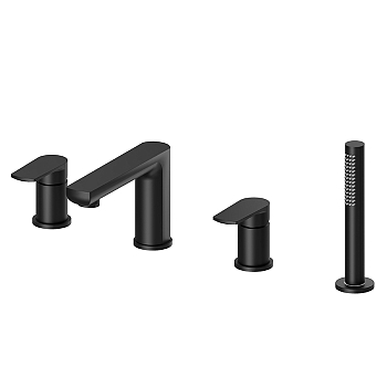 Фото Смеситель Newform Haka 72082C.01.093 на борт ванны, черный матовый