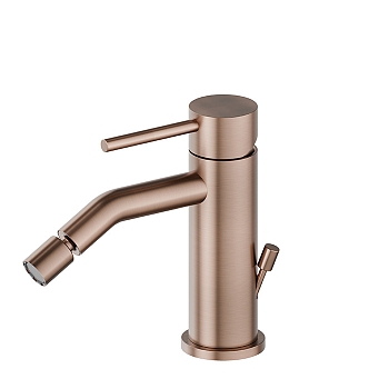 Фото Смеситель Newform X-Steel 316 69623X.59.067 для биде с донным клапаном, медь браш PVD