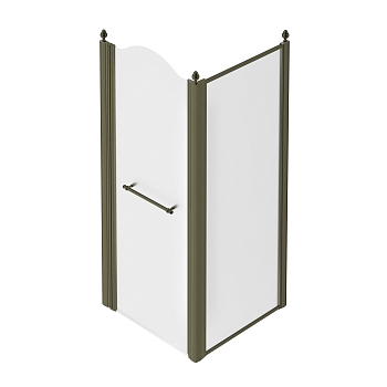 Фото Душевое ограждение Migliore Diadema 22671 DX 90х90 см, стекло матовое, профиль бронза