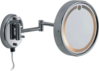 Фото Зеркало Colombo B9966.CR косметическое с 2-х увеличением и подсветкой, подвесное, хром