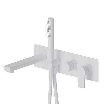 Фото Смеситель Newform Haka 72072E.01.014 для ванны с изливом, белый матовый