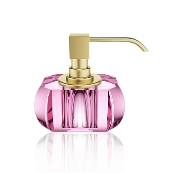 Фото Дозатор Decor Walther Kristall 0933461 настольный, . золото матовое/розовый