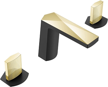 Фото Смеситель для раковины Boheme Venturo 150-BG-TOUCH черный/золото