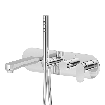 Фото Смеситель Newform Linfa II 69472E.21.018 для ванны с переключателем на 2 потока, хром глянец