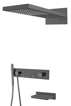 Фото Душевая система Boheme Zodiac 132-2-SGM shine gun metal, графит глянец