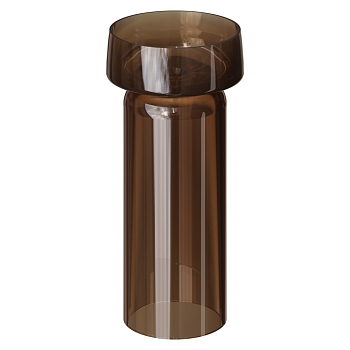 Фото Раковина с пьедесталом Boheme Glow 810-G-C + 810-BASE-G-C напольная круглая 40 см, Coffee (прозрачный кофейный)