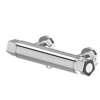 Фото Смеситель Newform ParkLE 69749.05.093 для душа термостат, хром / черный матовый