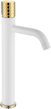 Фото Смеситель для раковины Boheme Stick 122-WG золото/белый
