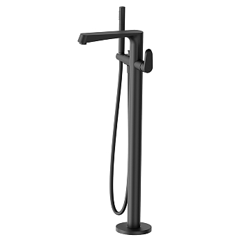 Фото Смеситель Newform Nio 68984E.01.093 для ванны напольный, черный матовый