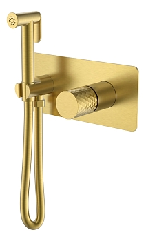 Фото Гигиенический душ Boheme Stick 127-MG со смесителем золото матовое