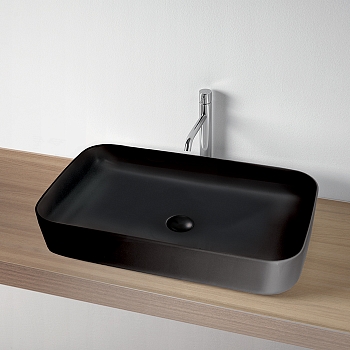 Фото Раковина Kerasan Tribeca 460231 накладная 70 см, цвет черный матовый
